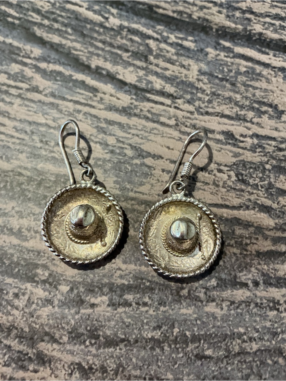 Vintage Sterling Silver Sombrero Earrings